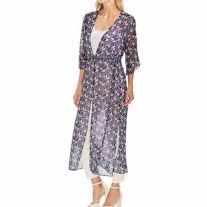 Vince Camuto Floral Print Duster - Size S